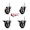 Service Caster 35 Inch Maroon Polyurethane Wheel Swivel 58 Inch Threaded Stem Caster Set 2 Brakes SCC SCC-TS20S3514-PPUB-MRN-58212-2-PLB-2 - alternate 2